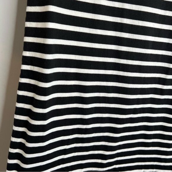 J Crew Factory Womens Size Small Ruffle Sleeve Dress Black White Stripe Shift - Picture 5 of 10